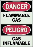 1MK38 Danger Sign, 10 x 7In, R and BK/GRN, Text