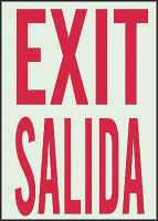 1MK50 Exit Sign, 10 x 7In, R/WHT, Exit/Salida