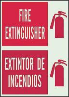 1MK51 Fire Extinguisher Sign, 10 x 7In, WHT/R