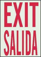 1MK53 Exit Sign, 14 x 10In, R/WHT, Exit/Salida