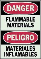 1MK80 Danger Sign, 14 x 10In, R and BK/GRN, Text