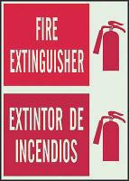 1MK90 Fire Extinguisher Sign, 14 x 10In, WHT/R