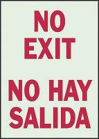 1MK93 No Exit Sign, 14 x 10In, R/WHT, Bilingual