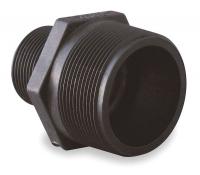 1MKE5 Reducing Nipple, 1 1/4 x 3/4 In, Poly, Blk