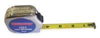 1MKR6 Measuring Tape, 12 Ft, Chrome, Thumb Lock