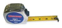 1MKR9 Measuring Tape, 25 Ft, Chrome, Thumb Lock
