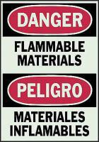 1ML30 Danger Sign, 10 x 7In, R and BK/GRN, Text