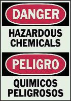 1ML31 Danger Sign, 10 x 7In, R and BK/GRN, Text