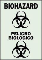1ML39 Biohazard Sign, 10 x 7In, BK/GRN, SYM, SURF