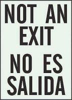 1ML86 Not An Exit Sign, 14 x 10In, BK/WHT, Text