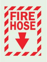 1NK97 Fire Hose Sign, 14 x 10In, R/GRN, FH, ENG