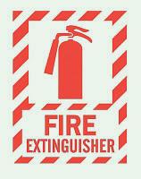 1NL20 Fire Extinguisher Sign, 14 x 10In, R/GRN