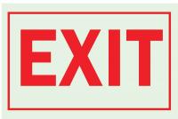 1NL35 Exit Sign, 7 x 10In, R/WHT, Exit, ENG, Text