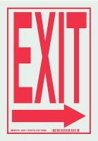 1NL36 Exit Sign, 10 x 7In, R/WHT, Exit, ENG, SURF