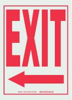 1NL39 Exit Sign, 10 x 14In, R/WHT, Exit, ENG, SURF