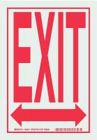 1NL40 Exit Sign, 10 x 7In, WHT/R, Exit, ENG, SURF