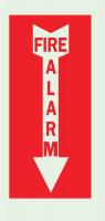 1NL42 Fire Alarm Sign, 14 x 5In, R/GRN, Fire ALM