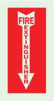 1NL60 Fire Extinguisher Sign, 14 x 5In, R/GRN