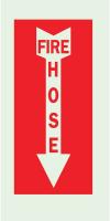 1NL63 Fire Hose Sign, 14 x 5In, R/GRN, FH, ENG