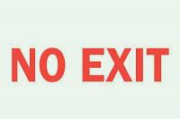 1NL66 No Exit Sign, 10 x 14In, R/WHT, No Exit, ENG