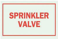 1NL74 Fire Sprinkler Control Valve Sign, R/GRN