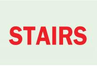 1NL80 Notice Sign, 10 x 14In, R/GRN, Stairs, ENG