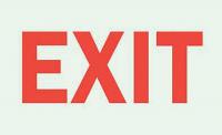 1NM10 Exit Sign, 7 x 10In, R/WHT, Exit, ENG, Text