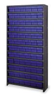 1NTU6 Bin Shelving Unit, Blue, With (72) 1NTT5