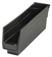 1NTW9 Shelf Bin, Recycled, L 11 5/8, W 2 3/4, Blk