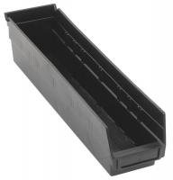 1NTX5 Shelf Bin, Recycled, L 17 7/8, W 4 1/8, Blk