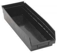 1NTX6 Shelf Bin, Recycled, L 17 7/8, W 6 5/8, Blk