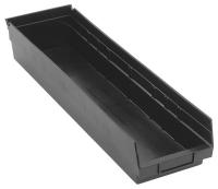 1NTY3 Shelf Bin, Recycled, L 23 5/8, W 6 5/8, Blk