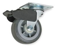 1NVD4 Swivel Plate Cstr w/Brke, 325 lb, 5 In Dia