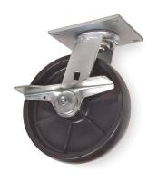 1NVP5 Swivel Plte Cstr w/Brke, 1000 lb, 8 In Dia