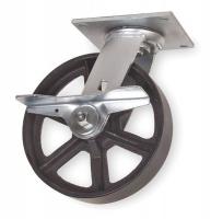 1NVR5 Swivel Plte Cstr w/Brke, 1200 lb, 8 In Dia