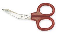 1PDD1 Scissors, Angled, 4 In, Metal, Red Handle