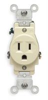 1PKB6 Single Receptacle, 15 Amps AC, 5-15R, Ivory