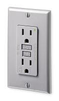 1PLR9 GFCI Receptacle, 15 Amps AC, 5-15R, Gray