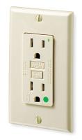 1PLT8 GFCI Receptacle, 15 Amps AC, 5-15R, Ivory