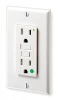 1PLT9 GFCI Receptacle, 15 Amps AC, 5-15R, White