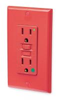 1PLU1 GFCI Receptacle, 15 Amps AC, 5-15R, Red