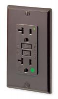 1PLU2 GFCI Receptacle, 20 Amps AC, 5-20R, Brown