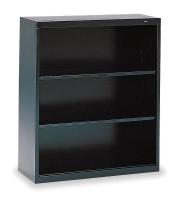 1PX72 Welded Steel Bookcase, H 40, 2 Shelf, Black