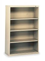 1PX76 Welded Steel Bookcase, H 52, 3 Shelf, Putty