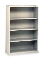 1PX77 Welded Steel Bookcase, H 52, 3 Shelf, Gray