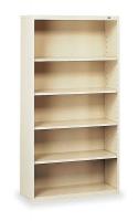 1PX79 Welded Steel Bookcase, H 66, 4 Shelf, Putty