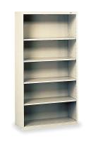 1PX80 Welded Steel Bookcase, H 66, 4 Shelf, Gray