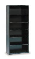 1PX81 Welded Steel Bookcase, H 78, 6Shelf, Black