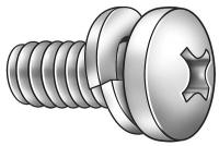 1PXU7 Mach Screw, Pan, 6-32 x 3/8 L, PK 100