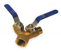 1PYZ6 Brass BV, 3-Way, FNPTxMNPT, 1 Inx3/4 In